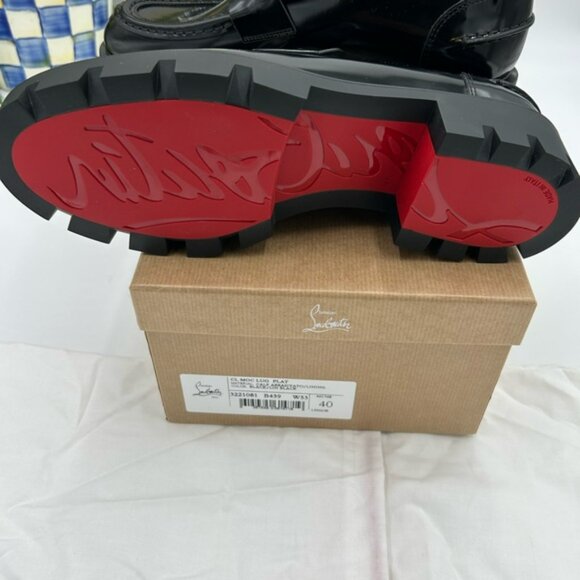 Women’s Christian Louboutin CL moc  lug, leather loafers - Picture 7 of 12